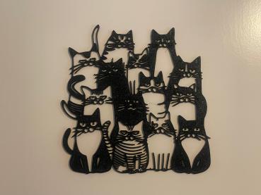 Katzen Familie V2 Wandkunst Wallart