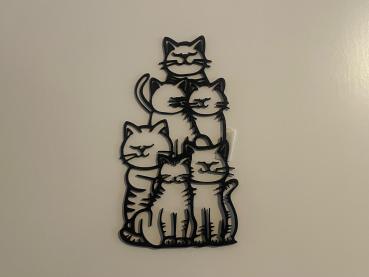 Katzen Familie V1 Wandkunst Wallart